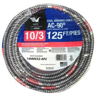 AFC Cable Systems 10/3 x 125 ft. BX/AC 90 Armored Electrical Cable 1408N32 AFC