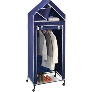 Honey Can Do 30" Portable Storage Closet, Navy/White Trim