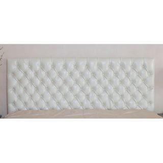 Home Loft Concept Finnegan Button Tufted Ivory Leather Headboard