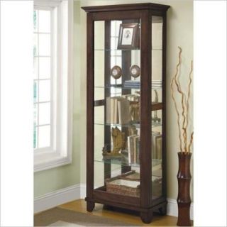 Coaster 5 Shelf Curio Cabinet with Can Lighting in Medium Brown