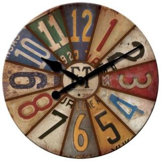 FirsTime 15.5 in. Round Vintage Plates Wall Clock 25640