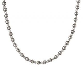 American West Sterling 6mm. Stamped Bead 22 Adjustable Necklace —