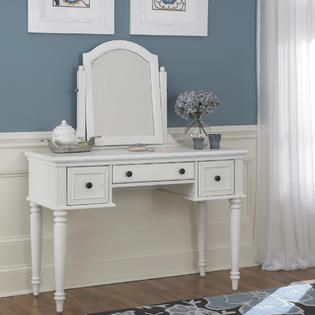 Home Styles Bermuda Vanity & Mirror White Finish   Home   Furniture
