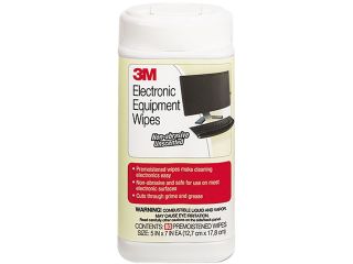 3M CL610 Electronic Equipment Cleaning Wipes, 5 1/2 x 6 3/4, White, 80/Canister, 1 Canister