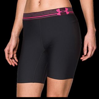 Under Armour HG Armour 7 Compression Long   Womens   Training   Clothing   Black/Rebel Pink/Metallic Silver