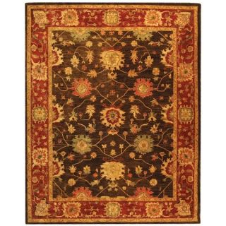 Safavieh Hand made Taj Mahal Olive/ Burgundy Wool Rug (56 x 86)