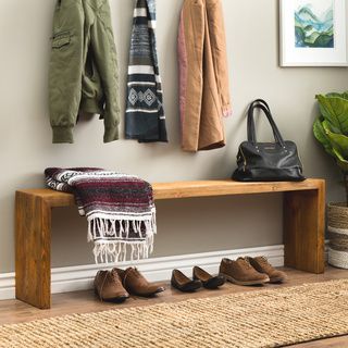 Altra Furniture Sonoma Oak Storage Bench with Beige Cushion