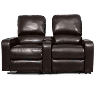 Walden Four Seat Brown Top Grain Leather Recliner Home Theater Seating