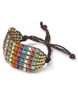 AQUA Thick Multicolor Crystal Cord Bracelet