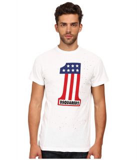 DSQUARED2 Long Cool Twisted Print T Shirt White
