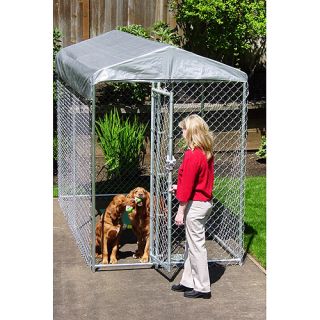 Lucky Dog Yard Guard Boxed Dog Kennel with cover, 5'x10'x6'