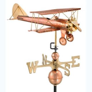 Good Directions Polished Copper Biplane Weathervane 9521P