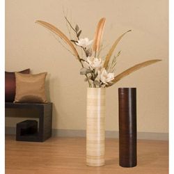 White Magnolias with 27 inch Bamboo Floor Vase   Shopping