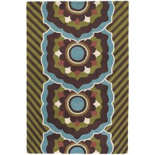 Chandra Dharma Brown/Green/Blue/White 5 ft. x 7 ft. 6 in. Indoor Area Rug DHA7534 576