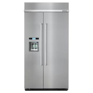 KitchenAid 42 in. 25.0 cu. ft. Built In Side by Side Refrigerator in Stainless Steel KBSD602ESS