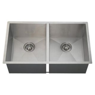 Polaris Sinks PD2233 Double Basin Undermount Kitchen Sink