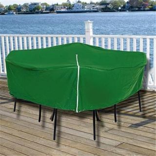 NorthLight Durable Round Outdoor Patio Set Vinyl Furniture Cover, Green