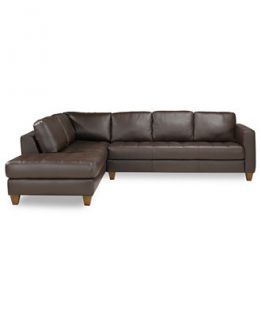 Milano Leather 2 Piece Chaise Sectional Sofa   Furniture