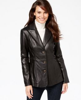 Jones New York Leather Blazer Coat   Coats   Women