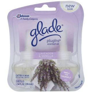 Glade PlugIns Scented Oil Air Freshener Refill, Lavender & Vanilla, 2 count, 1.34 Ounces