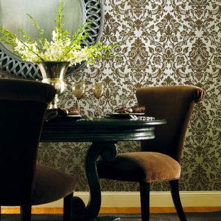 Brewster Home Fashions Savoy Damask Embossed Wallpaper
