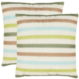 Safavieh Honeycomb 18 inch Brown/ White Decorative Pillows (Set of 2)