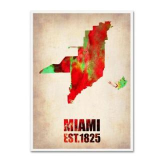 Trademark Fine Art 47 in. x 35 in. Miami Watercolor Map Canvas Art ALI0113 C3547GG