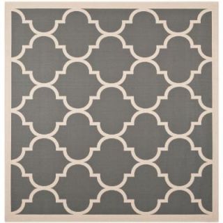 Safavieh Courtyard Anthracite/Beige 5 ft. 3 in. x 5 ft. 3 in. Square Indoor/Outdoor Area Rug CY6914 246 5SQ