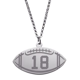 Sterling Silver Personalized Football Disc Necklace