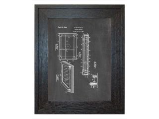 Etch A Sketch Tracing Device Patent Art Chalkboard Print in a Rustic Oak Wood Frame