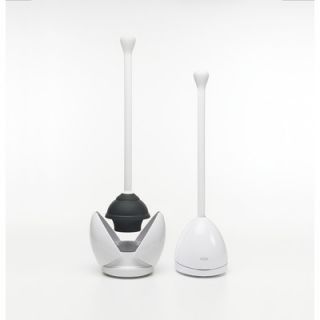 OXO 2 Piece Toilet Plunger & Canister Set in White