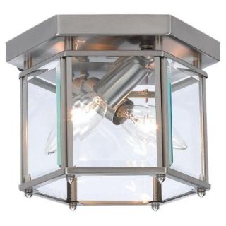Sea Gull Lighting Bretton 2 Light Brushed Nickel Ceiling Fixture with Clear Beveled Glass Panels 7647 962