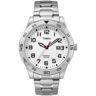 Timex Mens TW2P61400 White Dial Stainless Steel Expansion Band Watch