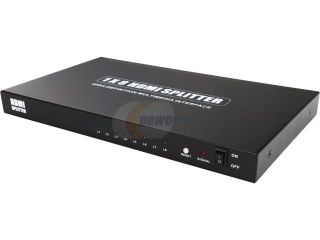 Coboc HA HMSPL 1X8 8 Ports 1 x 8 HDMI Amplified Powered Splitter/Signal Distributor w/ 3D HDCP 1080P Support