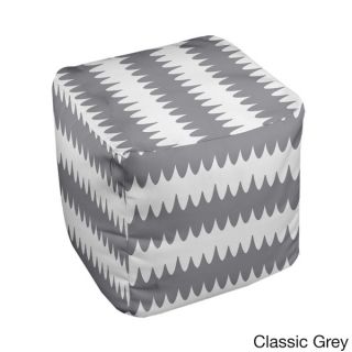 13 x 13 inch Two tone Ripple Stripe Geometric Decorative Pouf