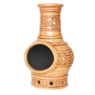 33 in. KD Clay Chiminea in Beige KD   MAYA