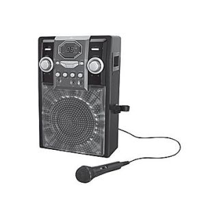 GPX J182B Black karaoke Party Machine With LED rockstar Light Effects
