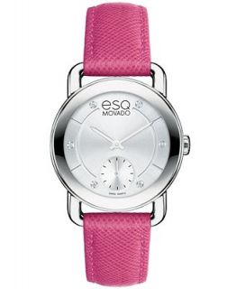 ESQ Movado Watch, Womens Swiss Classica Diamond Accent Fuchsia