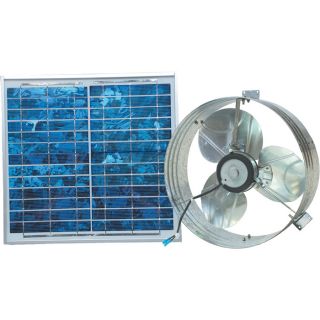 Ventamatic Solar-Powered Ventilating Fan with Panel — Gable-Mounted Ventilator, 1000 CFM, Model# VX2515SOLARGABL  Ventilation