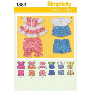 Simplicity Pattern Babies' Dresses, (XXS, XS, S, M, L)