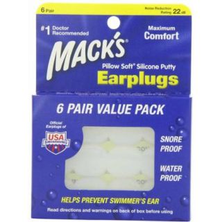 Macks Pillow Soft Silicone Earplugs, Value Pack, 6 Pair