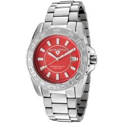 Swiss Legend Mens Grande Sport Red Dial Stainless Steel Watch
