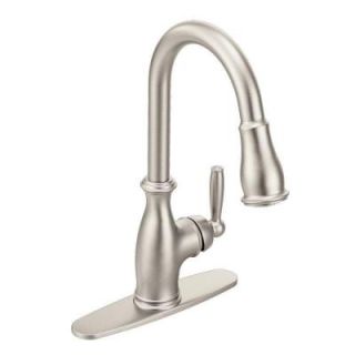 MOEN Brantford Single Handle Pull Down Sprayer Kitchen Faucet with Reflex in Spot Resist Stainless 7185SRS