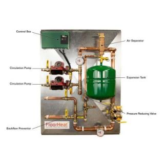 FloorHeat 2 Zone Preassembled Radiant Heat Distribution/Control Panel System DP002