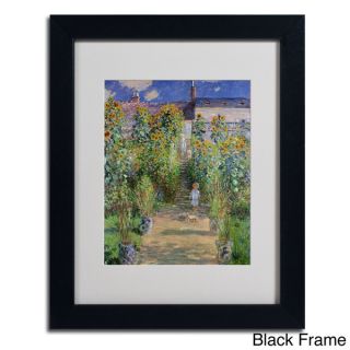 Claude Monet The Artists Garden at Vetheuil Framed Matted Art