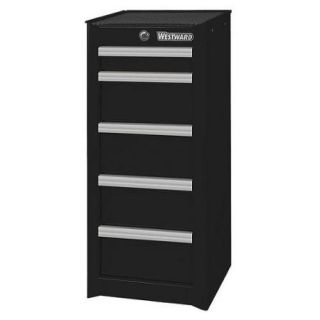 Westward 32H898 Black Steel Side Cabinet