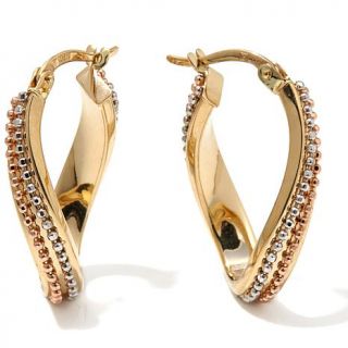 Sevilla Gold™ 14K Tri Tone "Wave" Hoop Earrings   8049277