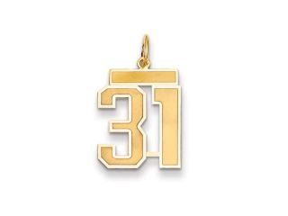 The Jersey Medium Jersey Style Number 31 Pendant in 14K Yellow Gold