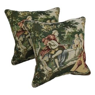 Tapestry Corded Victorian Bench Throw Pillows (Set of 2)  