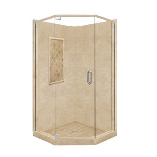 American Bath Factory Panel Medium Fiberglass and Plastic Neo Angle Corner Shower Kit (Actual 86 in x 36 in x 42 in)